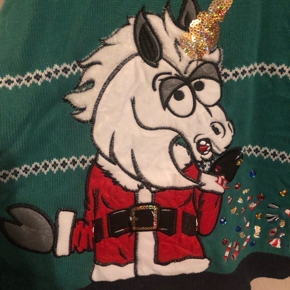 Christmas Unicorn Sweater candy throw up xxl - Picture 8 of 10